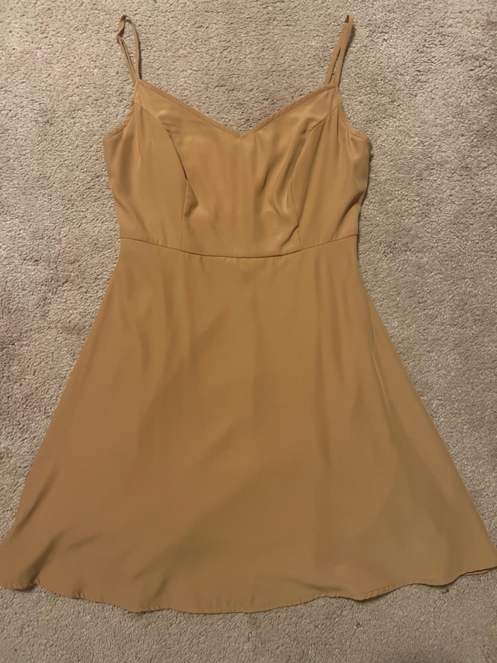 Satin Slip Dress in Mustard Yellow